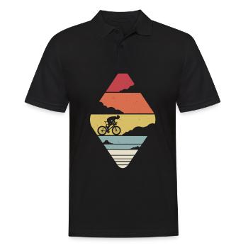 Vintage racing bike retro sunset racing cyclist bike - Men's Polo Shirt - black - Front - Kai (181cm)