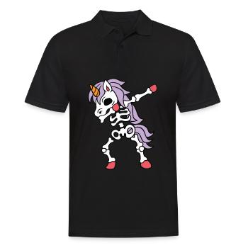 Dabbing Unicorn Skeleton Halloween Skeleton Unicorn - Men's Polo Shirt - black - Front - Kai (181cm)