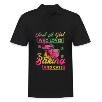 Just A Girl Who Loves Baking And Cats Vintage - Men's Polo Shirt - black - Front - Kai (181cm)
