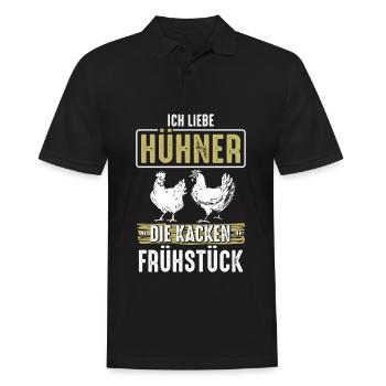 I love chickens the cocky breakfast - Men's Polo Shirt - black - Front - Kai (181cm)