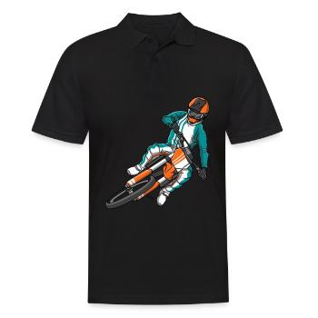 Motocross Rider Biker Motorcycle Children Men - Polo Homme - noir - Devant - Kai (181cm)