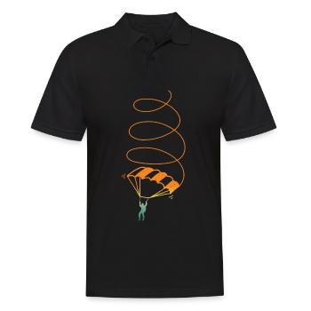 Paraglider Vintage Paragliding Paraglider Spiral - Männer Poloshirt - Schwarz - Vorne - Kai (181cm)