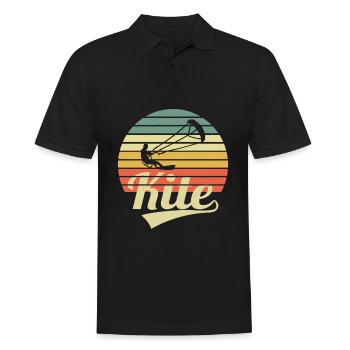 Kite Kitfer Vintage Kitesurf Kiter Kiter Kite - Polo Homme - noir - Devant - Kai (181cm)