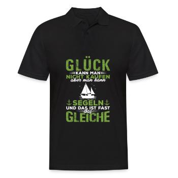 Glück kann man nicht kaufen - Segel Segler - Männer Poloshirt - Schwarz - Vorne - Kai (181cm)