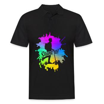 Stunt Scooter vintage retro Stunt It Gifts - Polo Homme - noir - Devant - Kai (181cm)