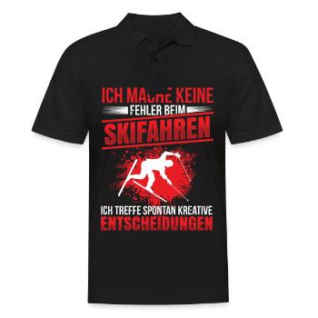 Keine Fehler beim Skifahren Ski Spruch Skifahrer - Männer Poloshirt - Schwarz - Vorne - Kai (181cm)
