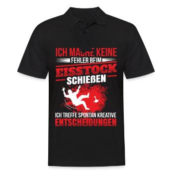 Keine Fehler beim Eisstock schießen Stockschütze - Männer Poloshirt - Schwarz - Vorne - Kai (181cm)