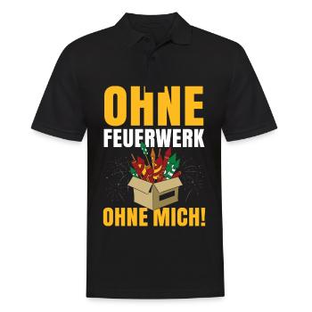 Ohne Feuerwerk Ohne Mich - Männer Poloshirt - Schwarz - Vorne - Kai (181cm)