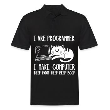 I Are Programmeur Cat I Make Computer Beep Boop - Polo Homme - noir - Devant - Kai (181cm)