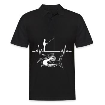 Fishing Heartbeat Catfish Fisherman Catfish - Männer Poloshirt - Schwarz - Vorne - Kai (181cm)