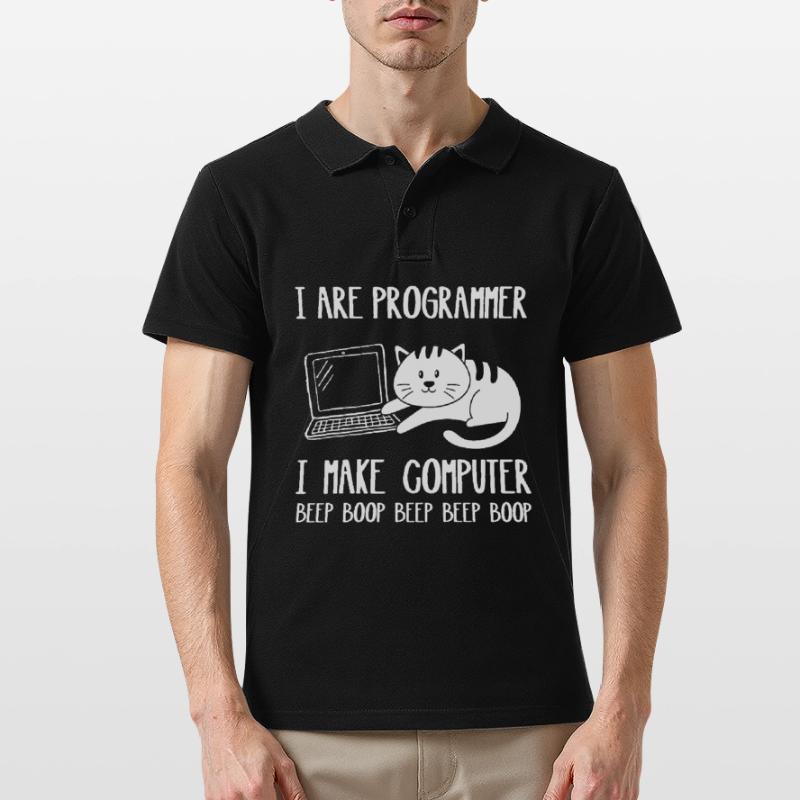 I Are Programmer Cat I Make Computer Beep Boop Polo Homme