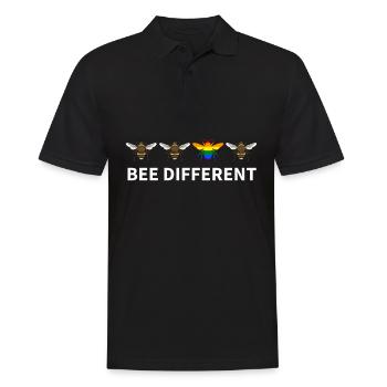 Bee Different Regenbogen Biene Gay Pride Homo LGBT - Männer Poloshirt - Schwarz - Vorne - Kai (181cm)