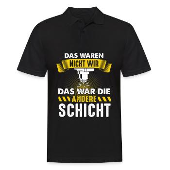Das war die andere Schicht Zerspaner CNC Fräser - Männer Poloshirt - Schwarz - Vorne - Kai (181cm)
