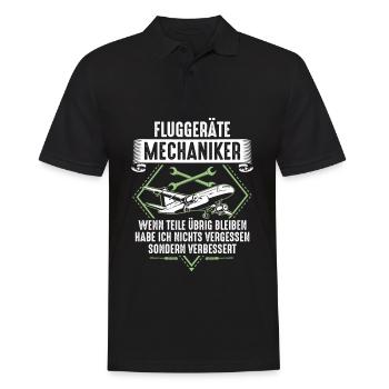 Fluggeräte Mechaniker Flugzeug Triebwerk Luftfahrt - Männer Poloshirt - Schwarz - Vorne - Kai (181cm)