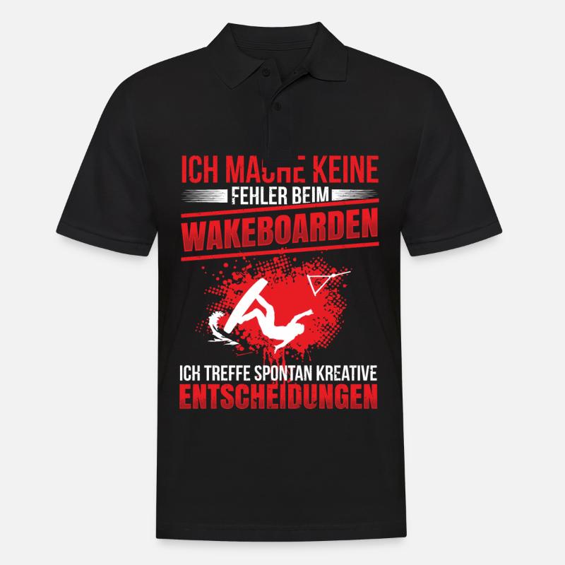 Keine Fehler beim Wakeboarden Spruch Wakeboard - Männer Poloshirt - Schwarz