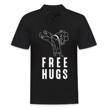 Free Hugs Brazilian Jiu-Jitsu MMA BJJ Sports de combat - Polo Homme - noir - Devant - Kai (181cm)
