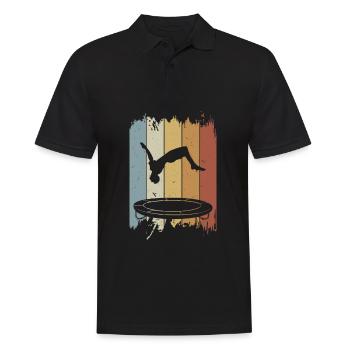 Trampoline Vintage Jump Jumping Gymnastics - Polo Homme - noir - Devant - Kai (181cm)
