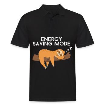 Energy Saving Mode Funny Sloth Sleep Shirt Chiller - Polo Homme - noir - Devant - Kai (181cm)