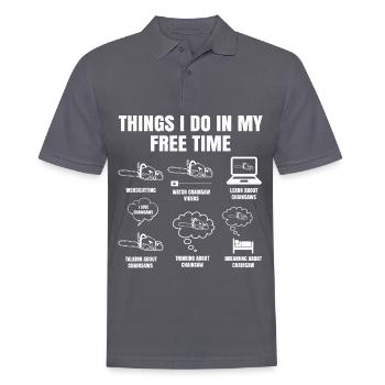 Things I Do In My Free Time Chainsaw Lumberjack - Polo Homme - charbon - Devant - Nico (186cm)