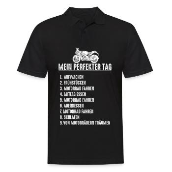 Mein Perfekter Tag Motorrad Fahrer Tagesplan - Männer Poloshirt - Schwarz - Vorne - Kai (181cm)