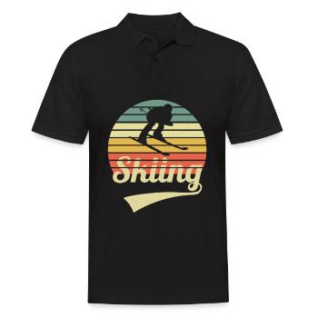 Vintage Skifahrer Retro Ski Fahrer Skier Geschenk - Männer Poloshirt - Schwarz - Vorne - Kai (181cm)