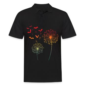 Bat Pusteblume Dandelion Flower Halloween - Men's Polo Shirt - black - Front - Kai (181cm)
