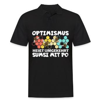Optimismus heißt umgekehrt Sumsi mit Po Biene - Männer Poloshirt - Schwarz - Vorne - Kai (181cm)