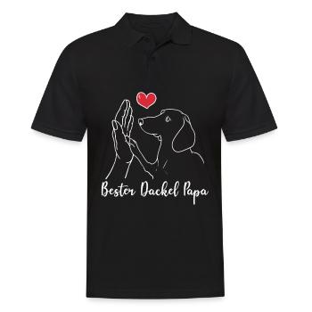 Bester Dackel Papa Dachshund Dad Teckel Papa - Männer Poloshirt - Schwarz - Vorne - Kai (181cm)