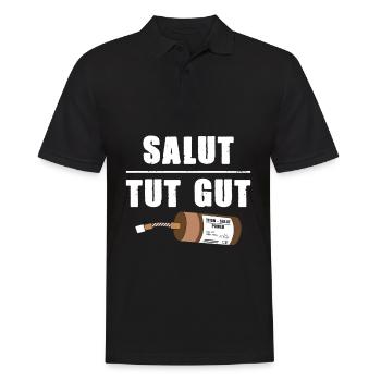 Pyrotechnik Salut Tut Gut Silvester Böller Kracher - Männer Poloshirt - Schwarz - Vorne - Kai (181cm)