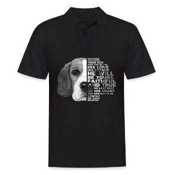 Beagle Hunde Gesicht Friend Partner Defender - Männer Poloshirt - Schwarz - Vorne - Kai (181cm)