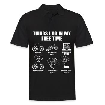 Things I Do In My Free Time Biker Cycling - Polo Homme - noir - Devant - Kai (181cm)