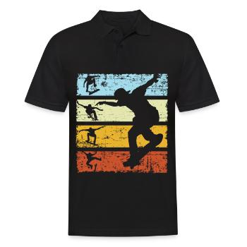 Vintage Skateboard Retro - Männer Poloshirt - Schwarz - Vorne - Kai (181cm)