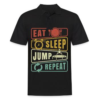 Eat Sleep Jump Repeat Trampoline Jumping Fitness - Polo Homme - noir - Devant - Kai (181cm)