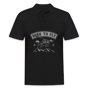 Born To Fly Helicopter Pilot Mountains Gift - Polo Homme - noir - Devant - Kai (181cm)
