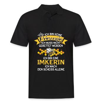 Keine Prinzessin Imker Imkerin Bienenzüchterin - Männer Poloshirt - Schwarz - Vorne - Kai (181cm)