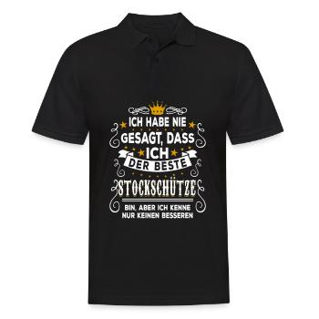 Best Stick Shooter - Gift for Curler - Men's Polo Shirt - black - Front - Kai (181cm)
