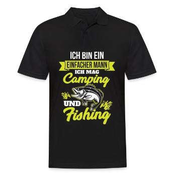 Homme simple Je Mag Camping Et Pêche Pêche - Polo Homme - noir - Devant - Kai (181cm)