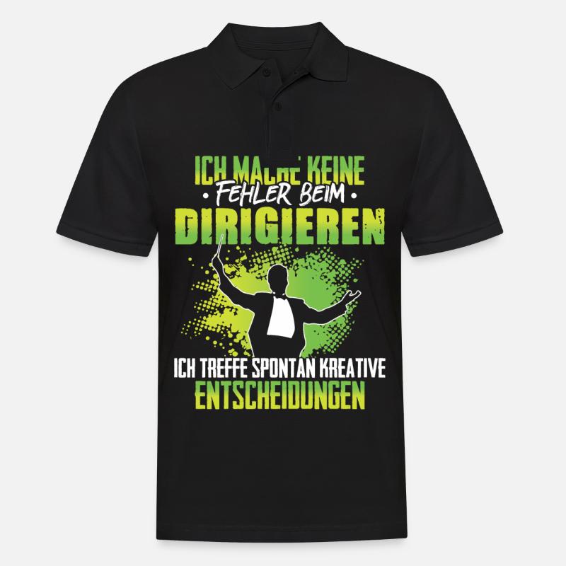 Keine Fehler beim dirigieren Dirigent Chorleiter - Männer Poloshirt - Schwarz