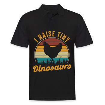 I Raise Tiny Dinosaurs Funny Chicken Gift - Men's Polo Shirt - black - Front - Kai (181cm)