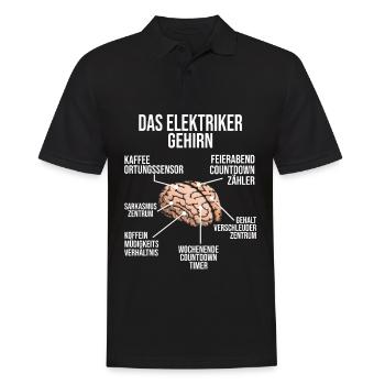 Elektriker Gehirn Elektrotechniker Installateur - Männer Poloshirt - Schwarz - Vorne - Kai (181cm)