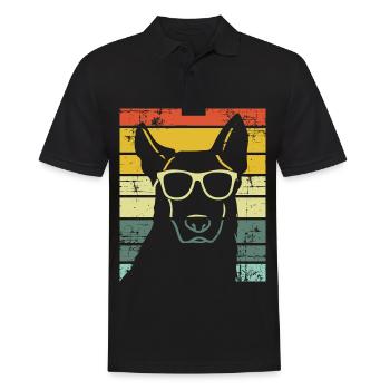 Rétro Vintage German Shepherd propriétaire de chien - Polo Homme - noir - Devant - Kai (181cm)