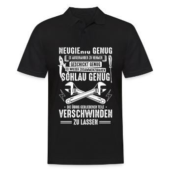 Mechaniker Neugierig Geschickt Schlau - Männer Poloshirt - Schwarz - Vorne - Kai (181cm)