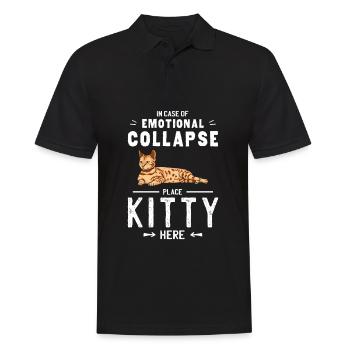 Le chat de l’effondrement émotionnel de placer ici - Polo Homme - noir - Devant - Kai (181cm)