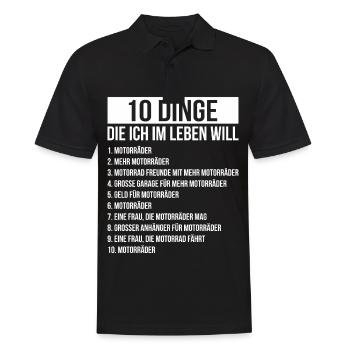 Dinge die ich im Leben Will Motorräder Bikes - Männer Poloshirt - Schwarz - Vorne - Kai (181cm)