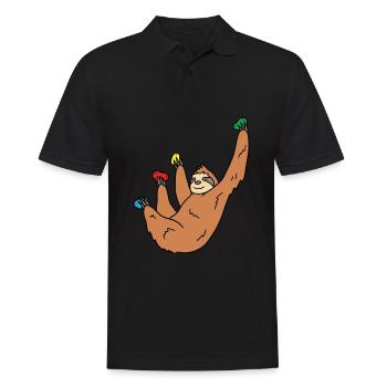 Sloth Climbing Gift - Men's Polo Shirt - black - Front - Kai (181cm)