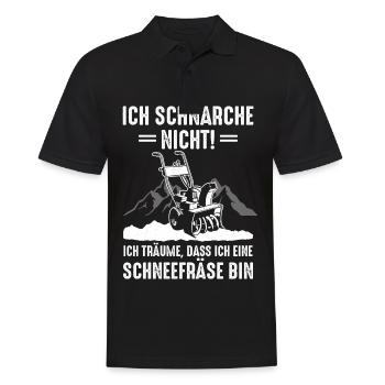 Ich schnarche nicht Schneefräse Schneeräumer - Männer Poloshirt - Schwarz - Vorne - Kai (181cm)