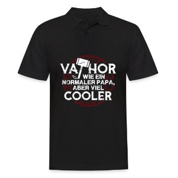 Vathor Vater Wie ein normaler Papa nur viel cooler - Männer Poloshirt - Schwarz - Vorne - Kai (181cm)