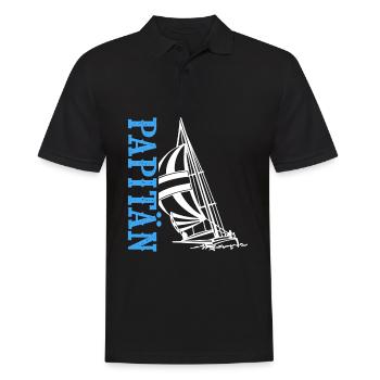 Papitän Papa und Kapitän Retro Segelboot Vatertag - Männer Poloshirt - Schwarz - Vorne - Kai (181cm)