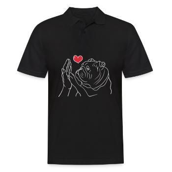 Bulldogge Amour des chiens Maîtresse Maître Chiens - Polo Homme - noir - Devant - Kai (181cm)
