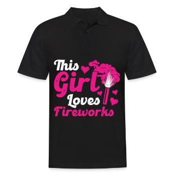 This Girl Loves Fireworks New Year - Männer Poloshirt - Schwarz - Vorne - Kai (181cm)